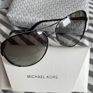 Michael Kors Black Aviator Sunglasses Gradient Lenses